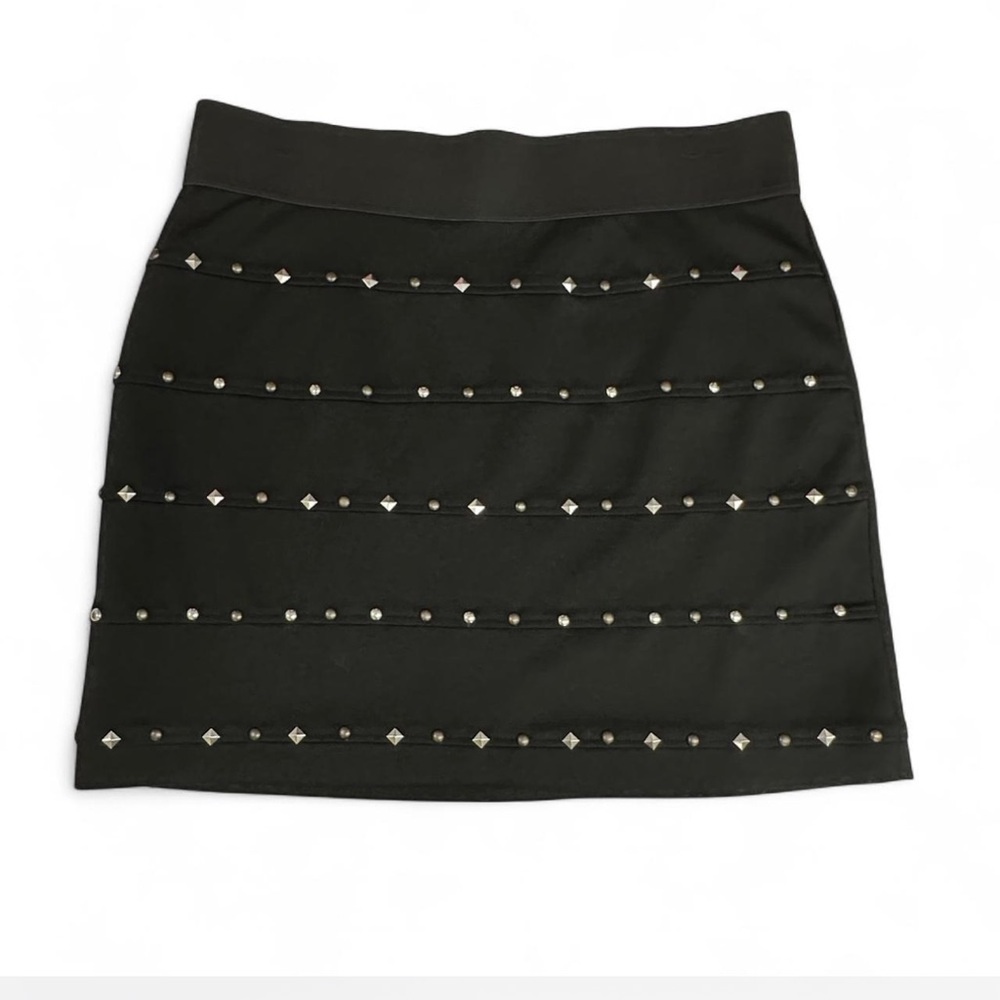 Allen B. By Allen Schwartz Black studded Mini Skirt with highwaist